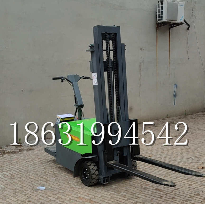 东区优程全电动叉车插腿式堆高车液压装卸车1.5吨升高小型站驾式铲车